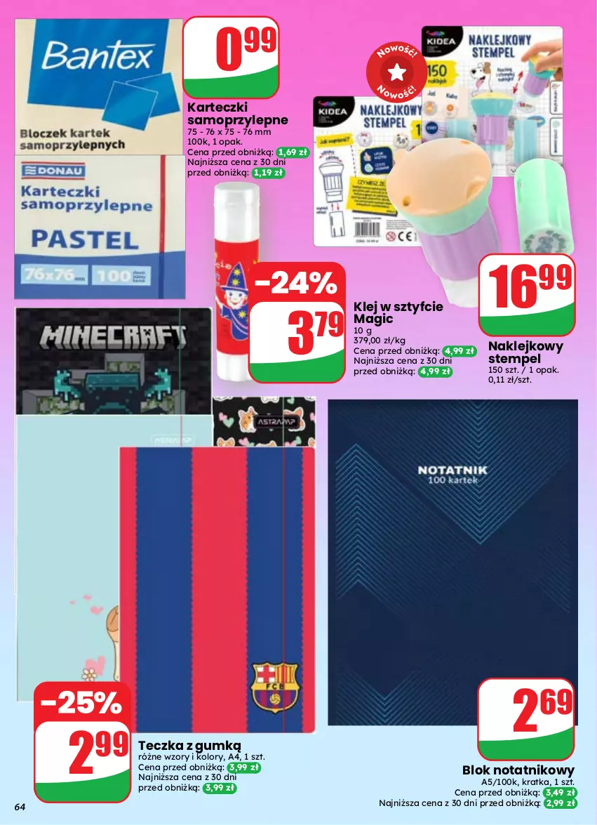 Gazetka promocyjna Dino - Gazetka 37 / 2026 - ważna 09.09 do 15.09.2026 - strona 64 - produkty: Karteczki samoprzylepne, Klej, Mop