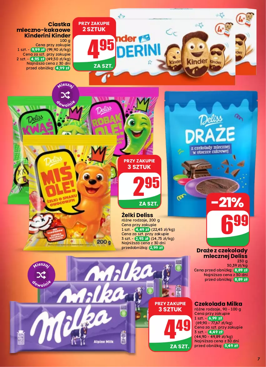 Gazetka promocyjna Dino - Gazetka 37 / 2026 - ważna 09.09 do 15.09.2026 - strona 7 - produkty: Ciastka, Czekolada, Deliss, Kakao, Kinder, Milka