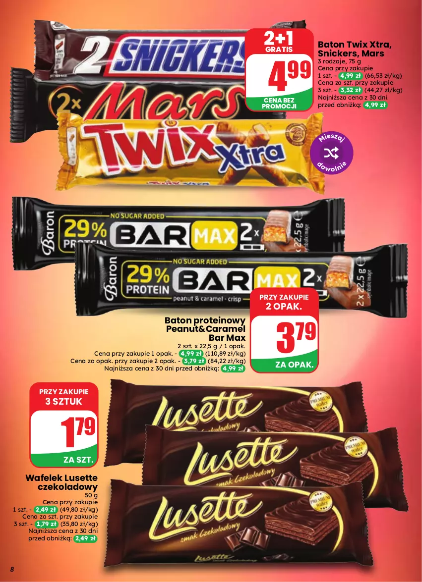 Gazetka promocyjna Dino - Gazetka 37 / 2026 - ważna 09.09 do 15.09.2026 - strona 8 - produkty: Baton, Gra, Mars, Snickers, Twix, Wafelek