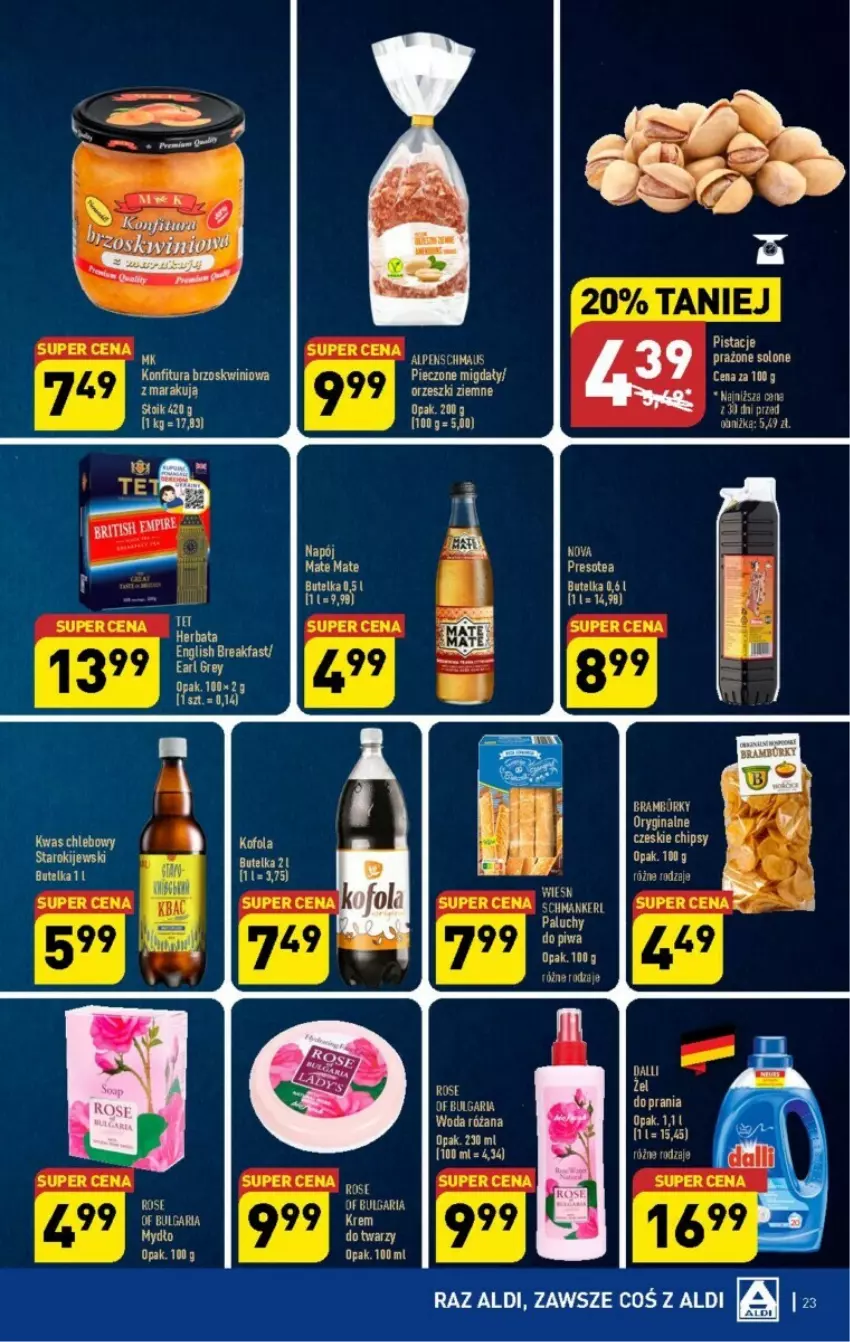 Gazetka promocyjna Aldi - ważna 11.09 do 16.09.2023 - strona 16 - produkty: Earl Grey, Fa, Gin, Herbata, HP, Kije, LG, Migdały, Napój, Orzeszki, Orzeszki ziemne, Piec, Pistacje, Por