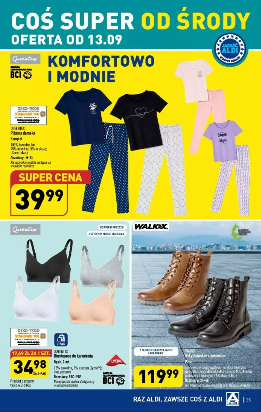 Gazetka promocyjna Aldi - ważna 11.09 do 16.09.2023 - strona 29 - produkty: Biustonosz, Karmi, Piżama, Wełna