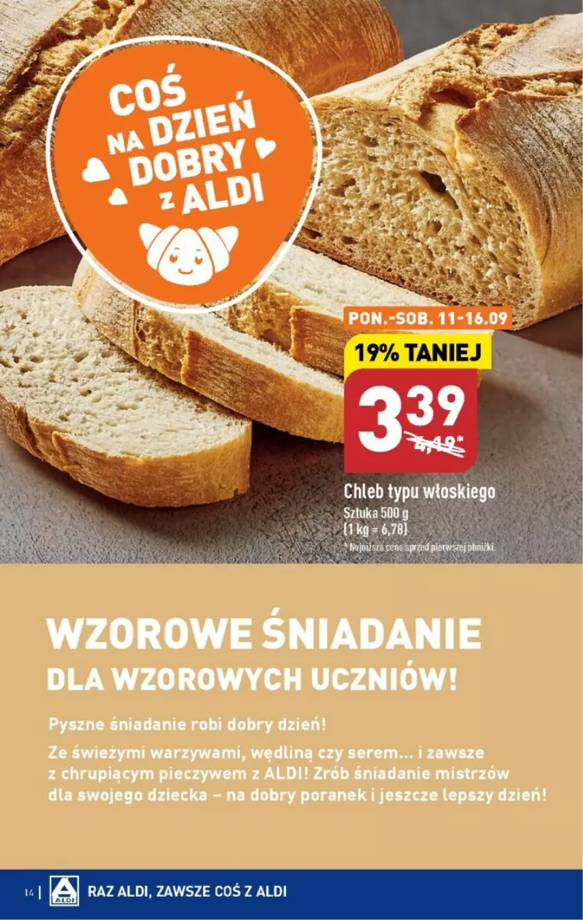 Gazetka promocyjna Aldi - ważna 11.09 do 16.09.2023 - strona 6 - produkty: Chleb, Chleb typu włoskiego