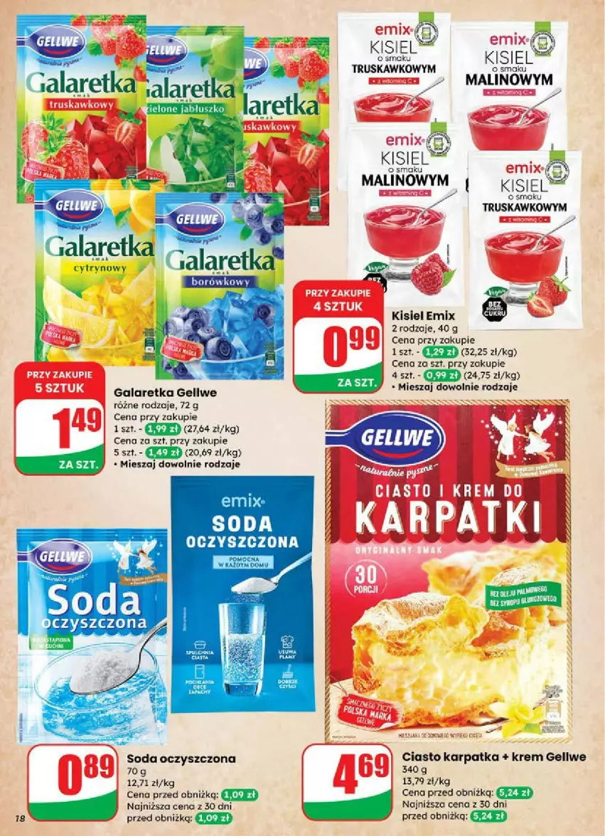 Gazetka promocyjna Dino - ważna 18.06 do 24.06.2025 - strona 10 - produkty: Gala, Galaretka, Karp, Kisiel, Kosz, Soda oczyszczona
