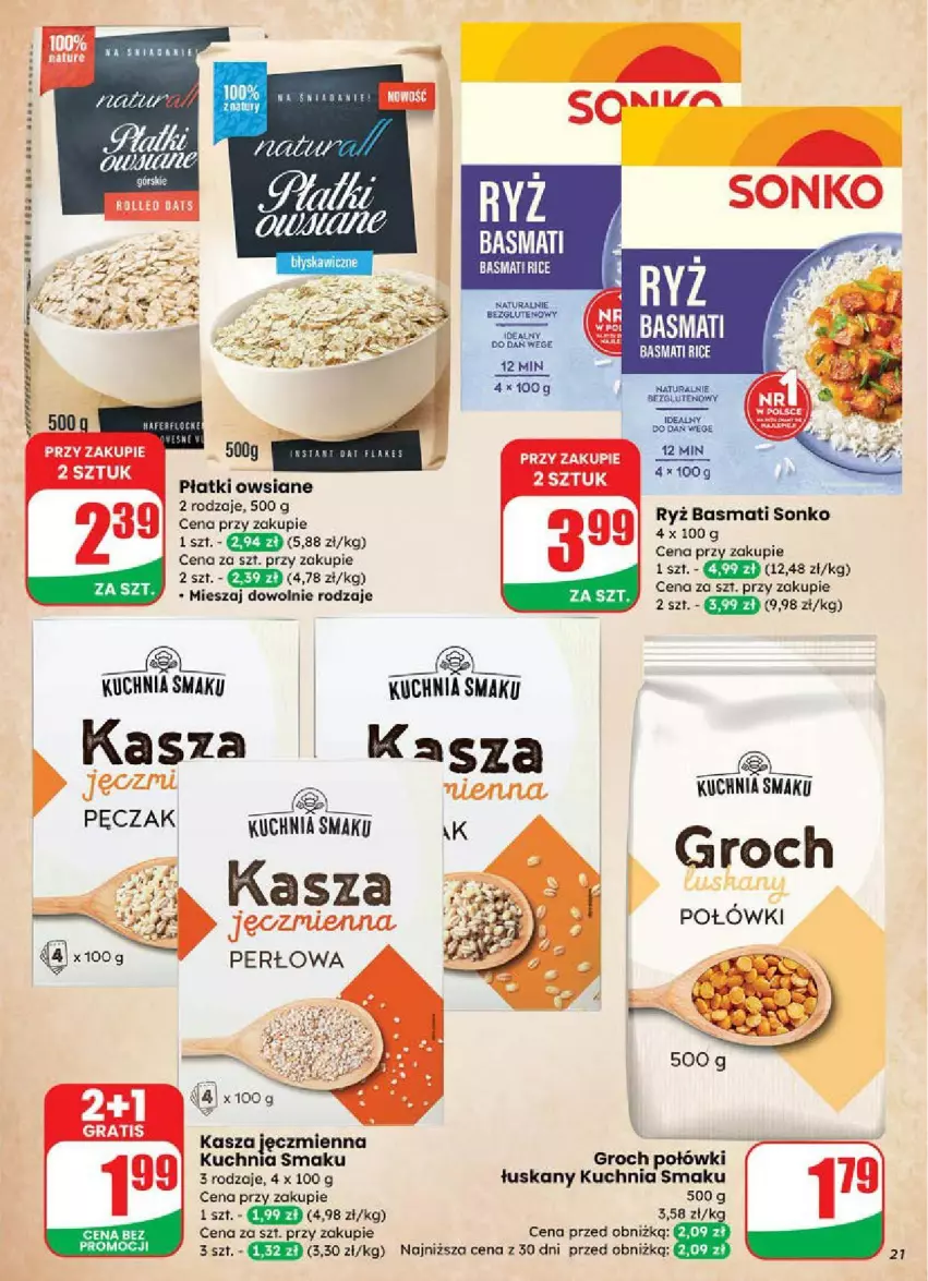 Gazetka promocyjna Dino - ważna 18.06 do 24.06.2025 - strona 14 - produkty: Gra, Groch, Kasza, Kasza jęczmienna, Kuchnia, Płatki owsiane, Ryż, Ryż basmati, Sonko