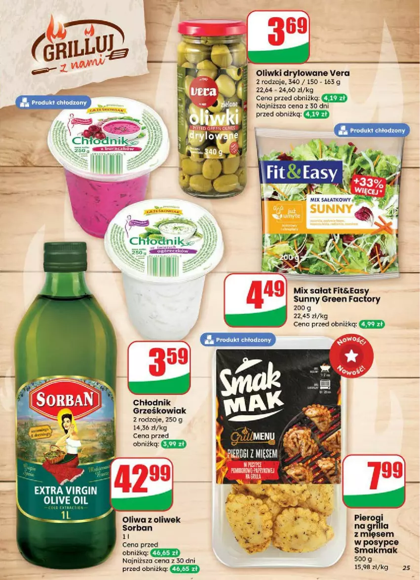 Gazetka promocyjna Dino - ważna 18.06 do 24.06.2025 - strona 18 - produkty: Fa, Gin, Grill, Oliwa, Oliwa z oliwek, Oliwki, Pierogi, Sałat