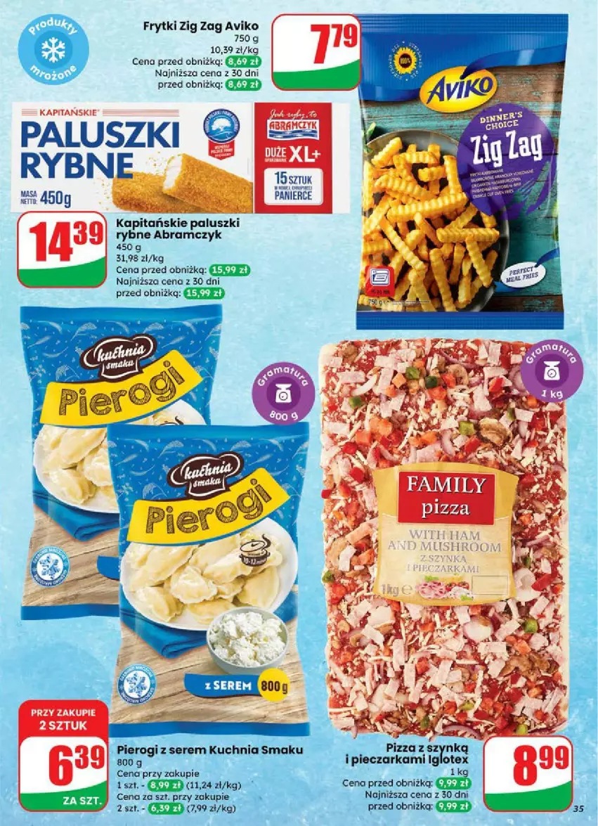 Gazetka promocyjna Dino - ważna 18.06 do 24.06.2025 - strona 29 - produkty: Fa, Frytki, Kuchnia, Paluszki rybne, Piec, Pieczarka, Pierogi, Pizza, Ser