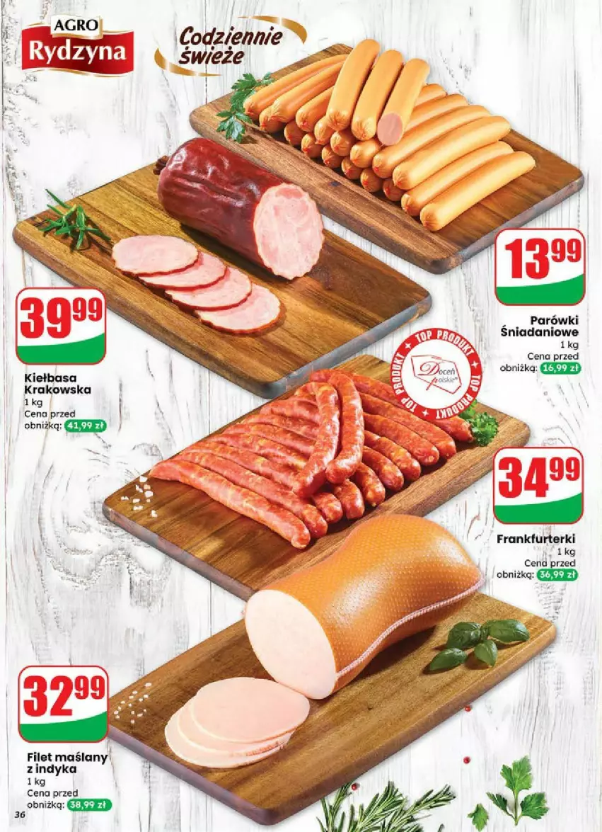 Gazetka promocyjna Dino - ważna 18.06 do 24.06.2025 - strona 30 - produkty: Danio, Frankfurterki, Kiełbasa, Kiełbasa krakowska, Parówki