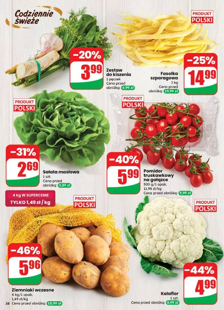 Gazetka promocyjna Dino - ważna 18.06 do 24.06.2025 - strona 32 - produkty: Fa, Kalafior, Masło, Sałat, Sałata masłowa, Ziemniaki