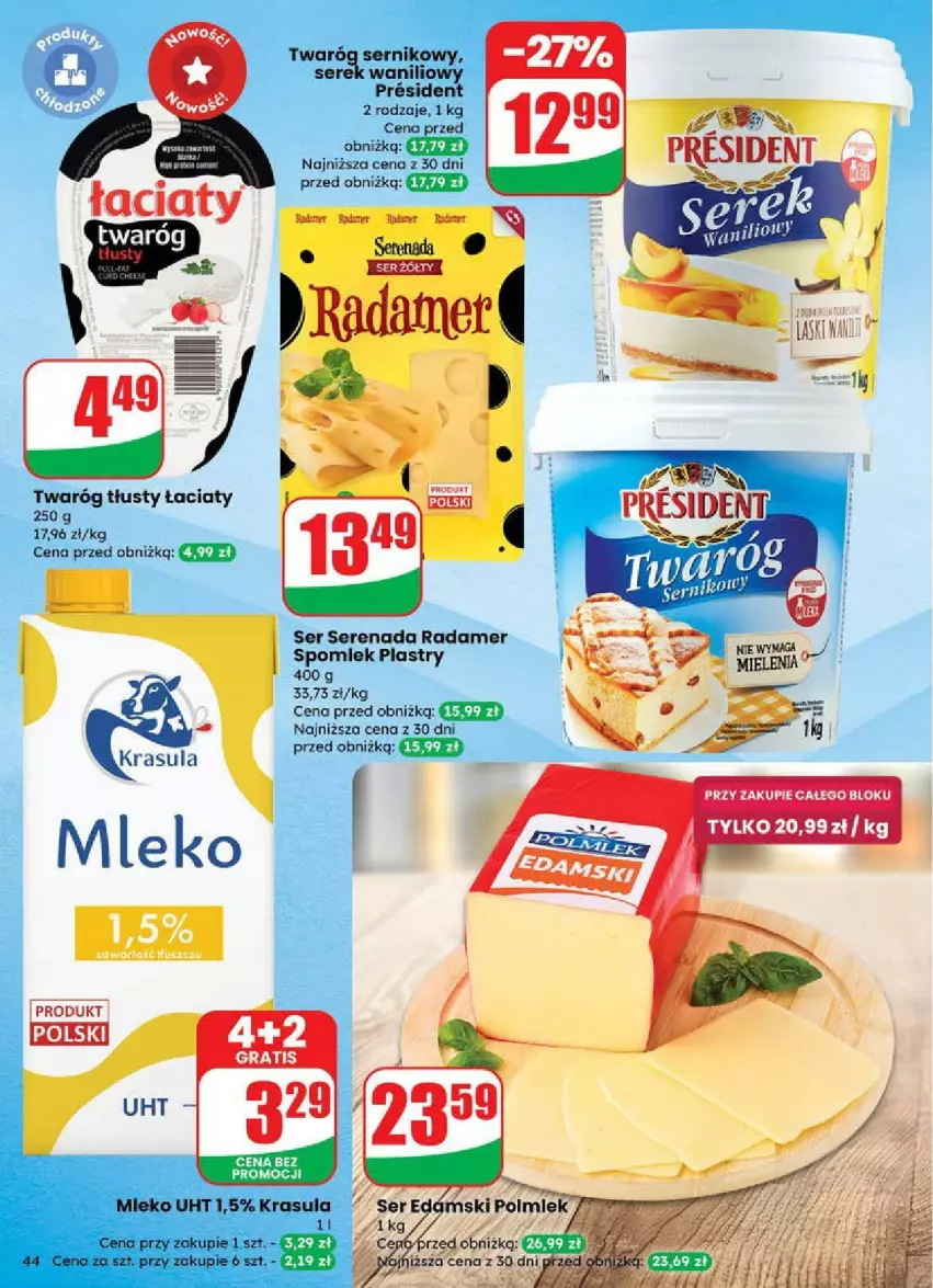 Gazetka promocyjna Dino - ważna 18.06 do 24.06.2025 - strona 39 - produkty: Mleko, Polmiek, Radamer, Ser, Serek, Twaróg, Twaróg tłusty
