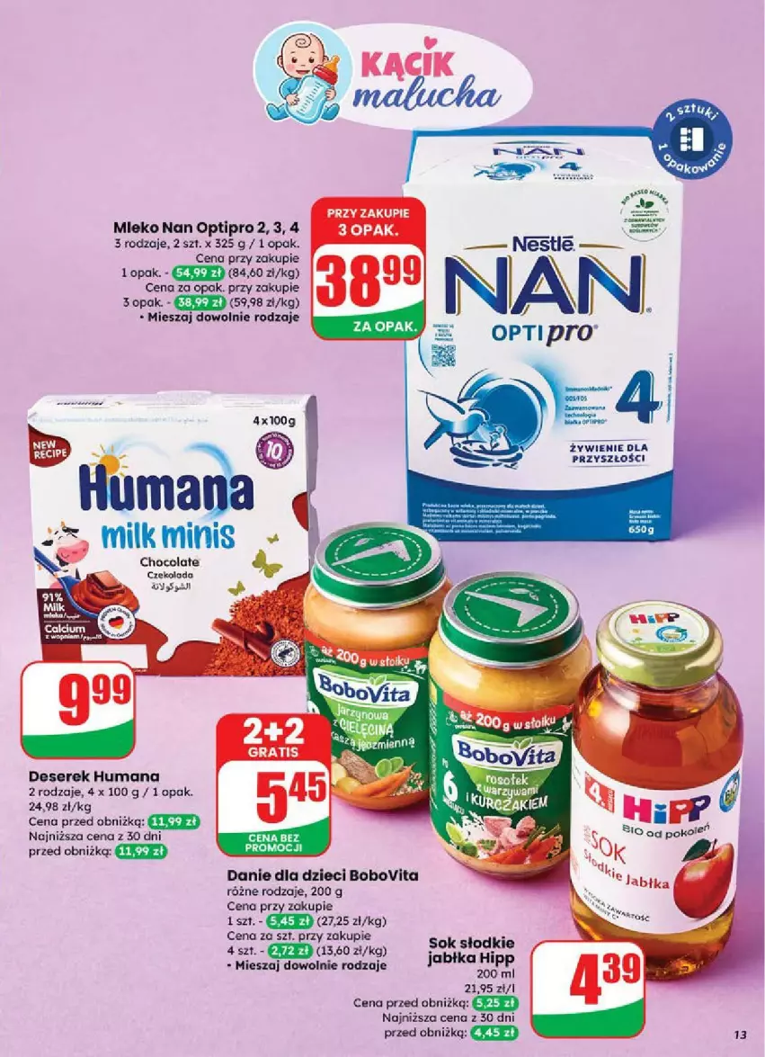 Gazetka promocyjna Dino - ważna 18.06 do 24.06.2025 - strona 5 - produkty: BoboVita, Calcium, Czekolada, Danie dla dzieci, Deser, Dzieci, Gra, HiPP, Humana, Jabłka, NAN Optipro, Ser, Serek