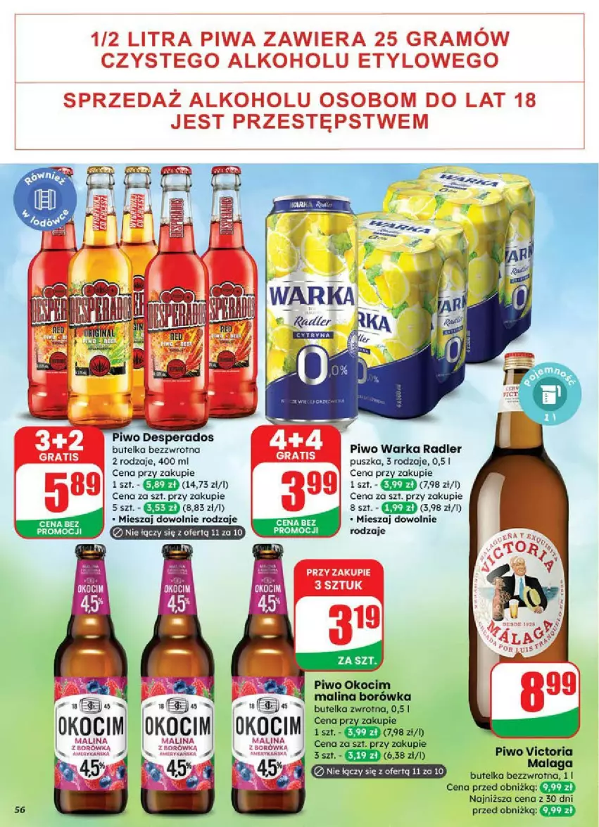 Gazetka promocyjna Dino - ważna 18.06 do 24.06.2025 - strona 52 - produkty: Borówka, Desperados, Koc, Okocim, Piwo, Radler, Warka
