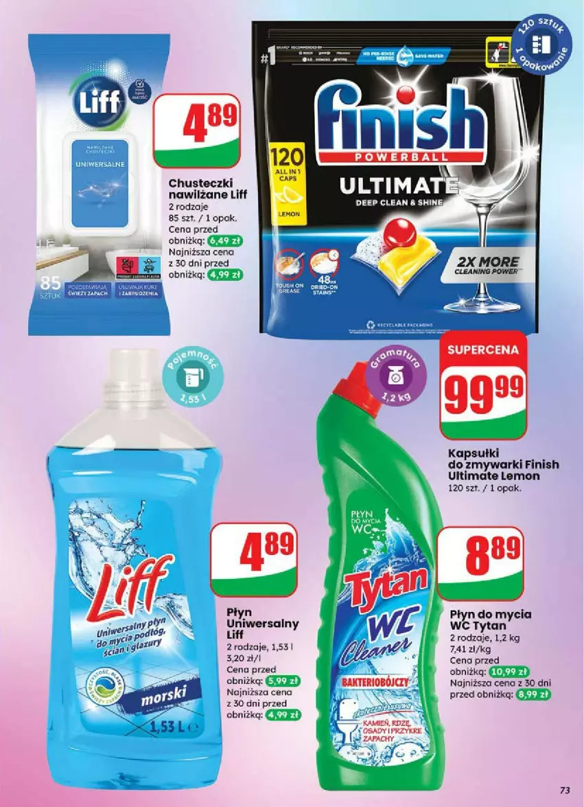 Gazetka promocyjna Dino - ważna 18.06 do 24.06.2025 - strona 71 - produkty: Chusteczki, Finish, Płyn do mycia, Tytan, Zmywarki
