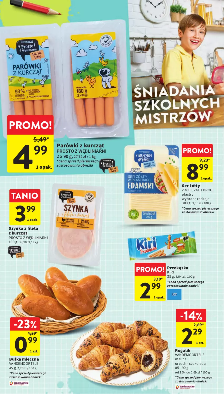 Gazetka promocyjna Intermarche - Gazetka Intermarche - ważna 31.08 do 06.09.2023 - strona 10 - produkty: Bułka, Czekolada, Parówki, Rogal, Ser, Szynka