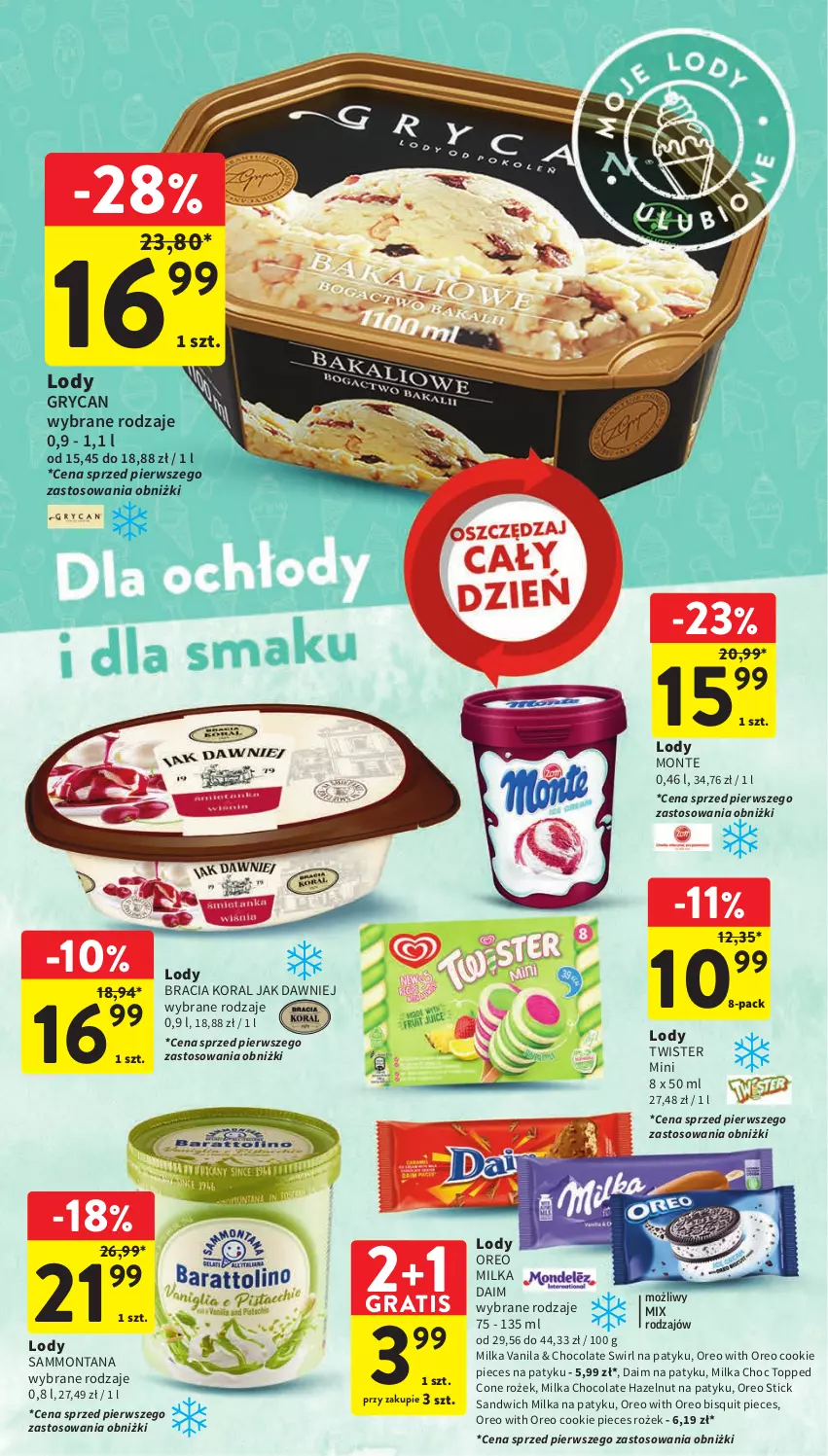 Gazetka promocyjna Intermarche - Gazetka Intermarche - ważna 31.08 do 06.09.2023 - strona 26 - produkty: Gra, Gry, Lody, Milka, Monte, Oreo, Piec, Top