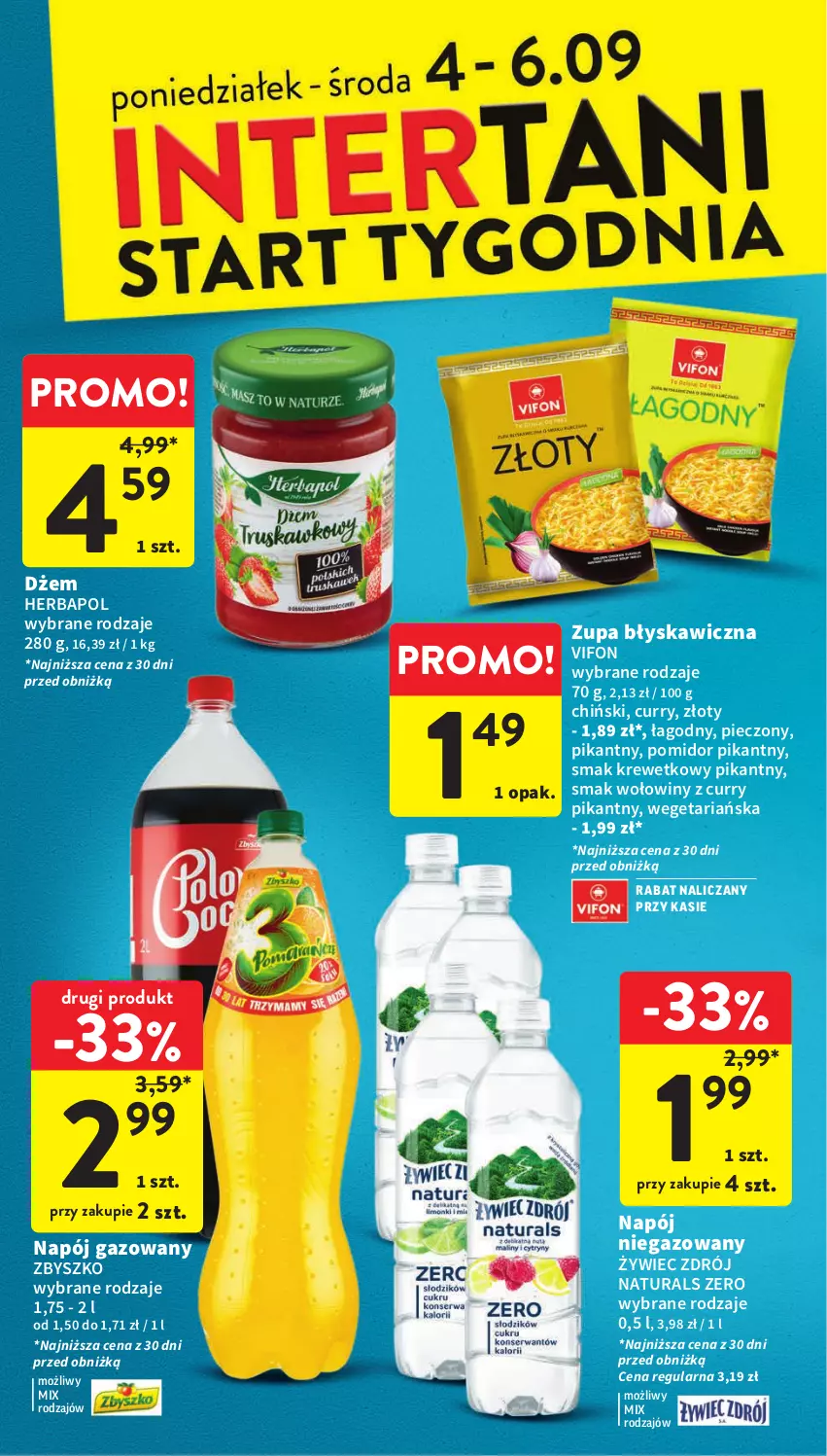 Gazetka promocyjna Intermarche - Gazetka Intermarche - ważna 31.08 do 06.09.2023 - strona 38 - produkty: Dżem, Herbapol, Napój, Napój gazowany, Napój niegazowany, Piec, Zupa