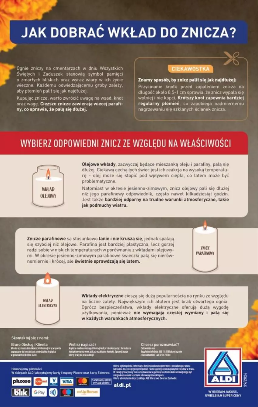 Gazetka promocyjna Aldi - Znicze i stroiki - ważna 28.09 do 28.09.2026 - strona 12 - produkty: Biuro, Fa, Olej, Piec, Por, Sok, Top, Znicz