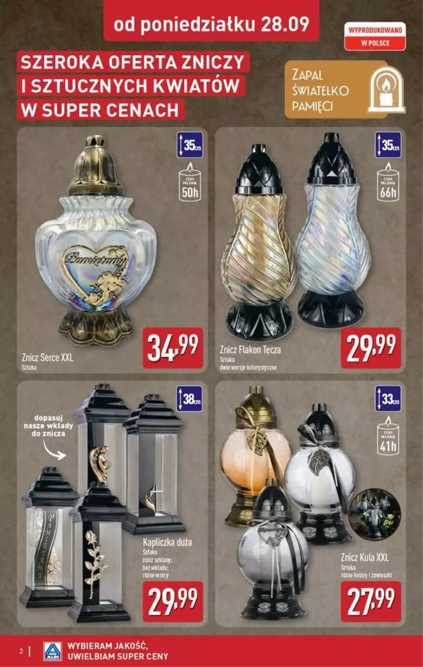 Gazetka promocyjna Aldi - Znicze i stroiki - ważna 28.09 do 28.09.2026 - strona 2 - produkty: Znicz