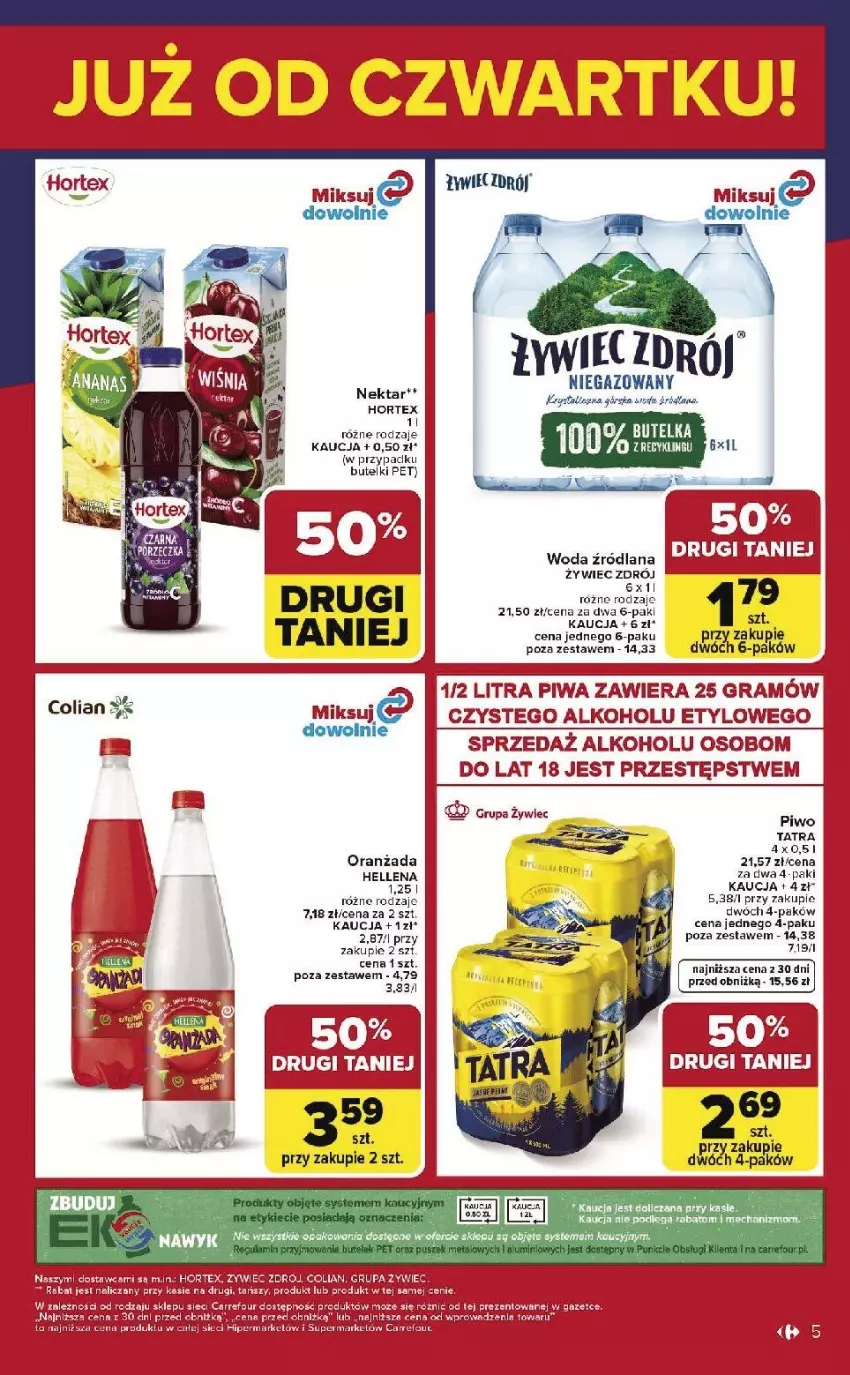 Gazetka promocyjna Carrefour - Gazetka Weekend okazji już od czwartku! - ważna 05.03 do 07.03.2026 - strona 5 - produkty: Gra, Hellena, Hortex, LANA, Nektar, Piwa, Tatra, Woda
