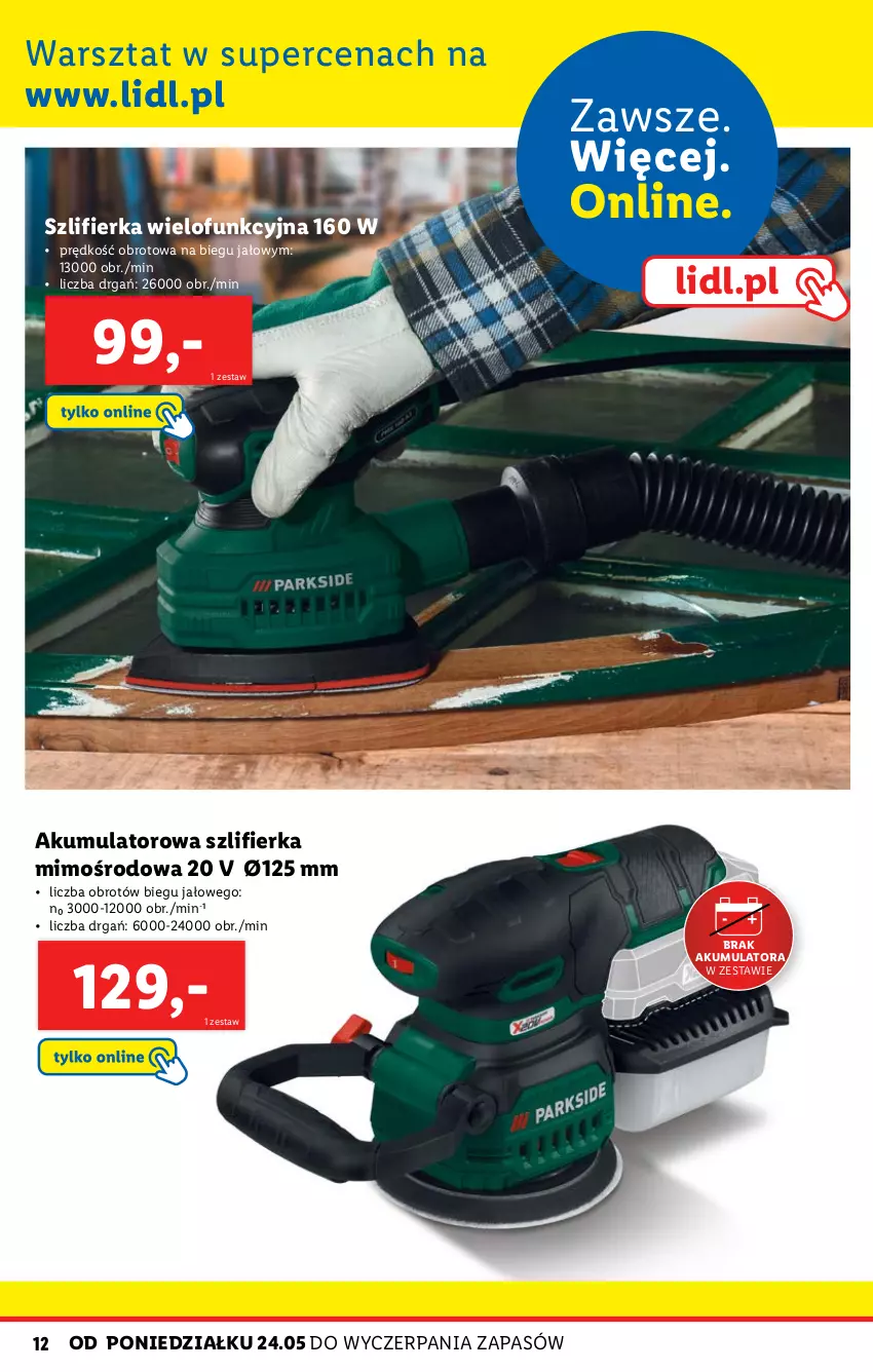 Gazetka promocyjna Lidl - KATALOG SKLEPU ONLINE WARSZAT - ważna 18.10 do 31.12.2021 - strona 12 - produkty: Akumulator, Szlifierka