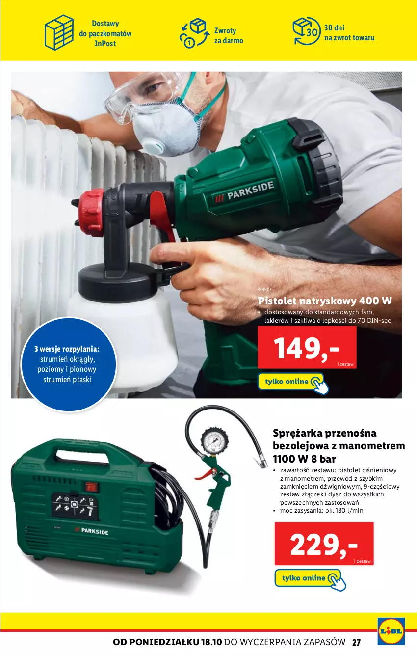 Gazetka promocyjna Lidl - KATALOG SKLEPU ONLINE WARSZAT - ważna 18.10 do 31.12.2021 - strona 27 - produkty: Dźwig, Fa, Lakier, Olej, Pistolet, Przewód, Rum