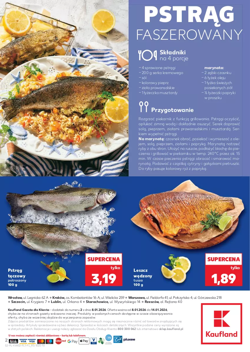 Gazetka promocyjna Kaufland - Kaufland - ważna 08.01 do 14.01.2026 - strona 2 - produkty: Cytryny, Czosnek, Fa, Grill, Mus, Olej, Orka, Piec, Piekarnik, Pieprz, Por, Pstrąg, Pstrąg tęczowy, Ryż, Ser, Serek, Sól, Tusz, Wagi