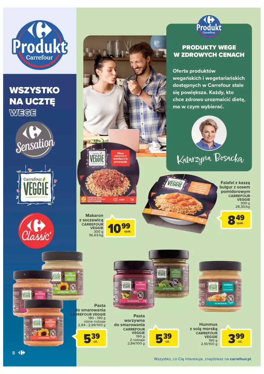 Gazetka promocyjna Carrefour - Gazetka Produkty Carrefour w mądrej cenie - ważna 06.09 do 17.09.2022 - strona 8 - produkty: Bulgur, Fa, Hummus, LG, Makaron, Mus, Sos