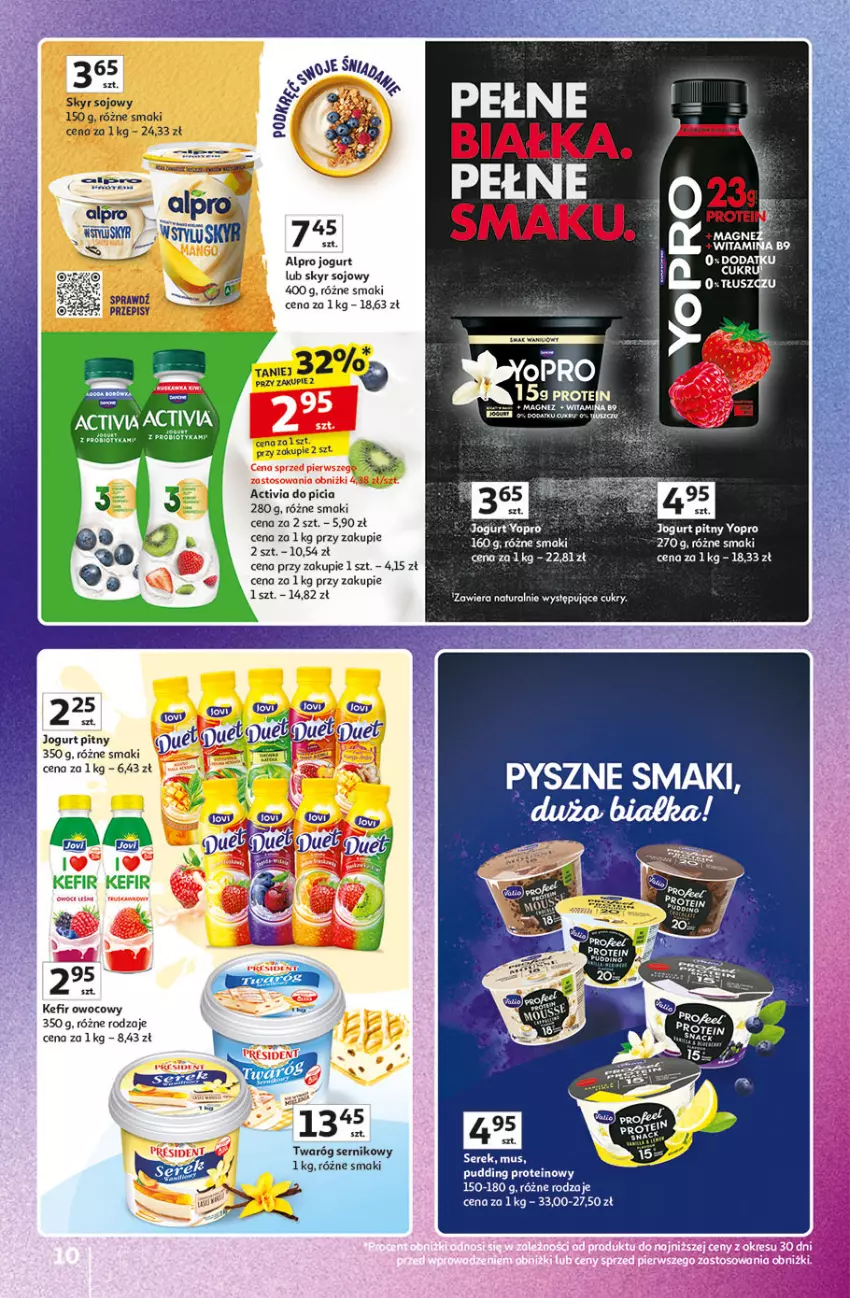 Gazetka promocyjna Auchan - Pewność Niskich Cen Hipermarket - ważna 20.03 do 26.03.2025 - strona 10 - produkty: Activia, Alpro, Jogurt, Jogurt pitny, Kefir, Twaróg