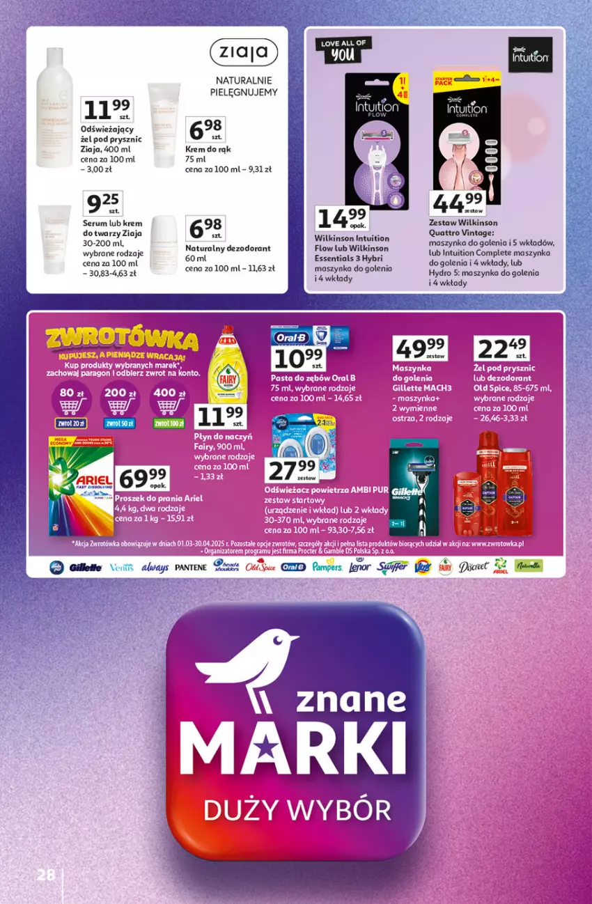 Gazetka promocyjna Auchan - Pewność Niskich Cen Hipermarket - ważna 20.03 do 26.03.2025 - strona 28 - produkty: Dezodorant, Krem do rąk, Krem do twarzy, Maszynka, Maszynka do golenia, Rum, Ser, Serum, Szynka, Ziaja