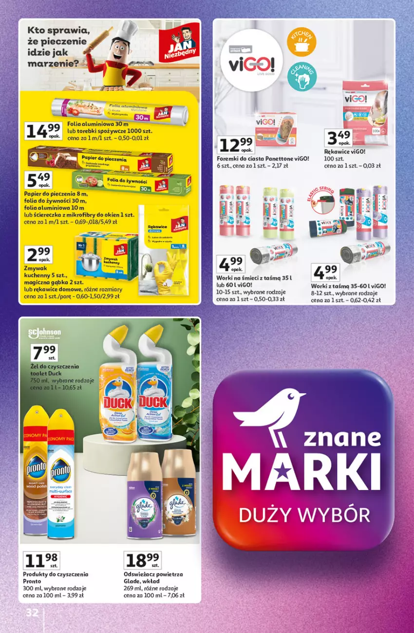 Gazetka promocyjna Auchan - Pewność Niskich Cen Hipermarket - ważna 20.03 do 26.03.2025 - strona 32 - produkty: Fa, Folia aluminiowa, Foremki, Papier, Papier do pieczenia, Piec, Pronto, Rękawice, Worki na śmiec, Worki na śmieci