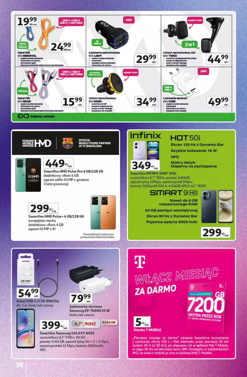 Gazetka promocyjna Auchan - Pewność Niskich Cen Hipermarket - ważna 20.03 do 26.03.2025 - strona 38 - produkty: Bateria, Gala, LG, Mobil, Nokia, Por, Samsung, Smartfon, Warka