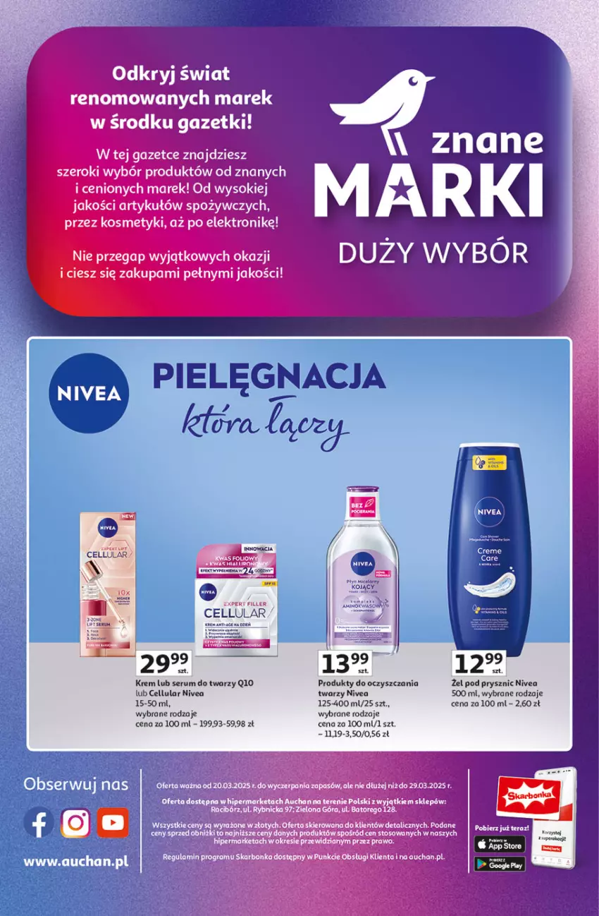 Gazetka promocyjna Auchan - Pewność Niskich Cen Hipermarket - ważna 20.03 do 26.03.2025 - strona 44 - produkty: Fa, Nivea, Rum, Ser, Serum, Serum do twarzy, Sok, Tera