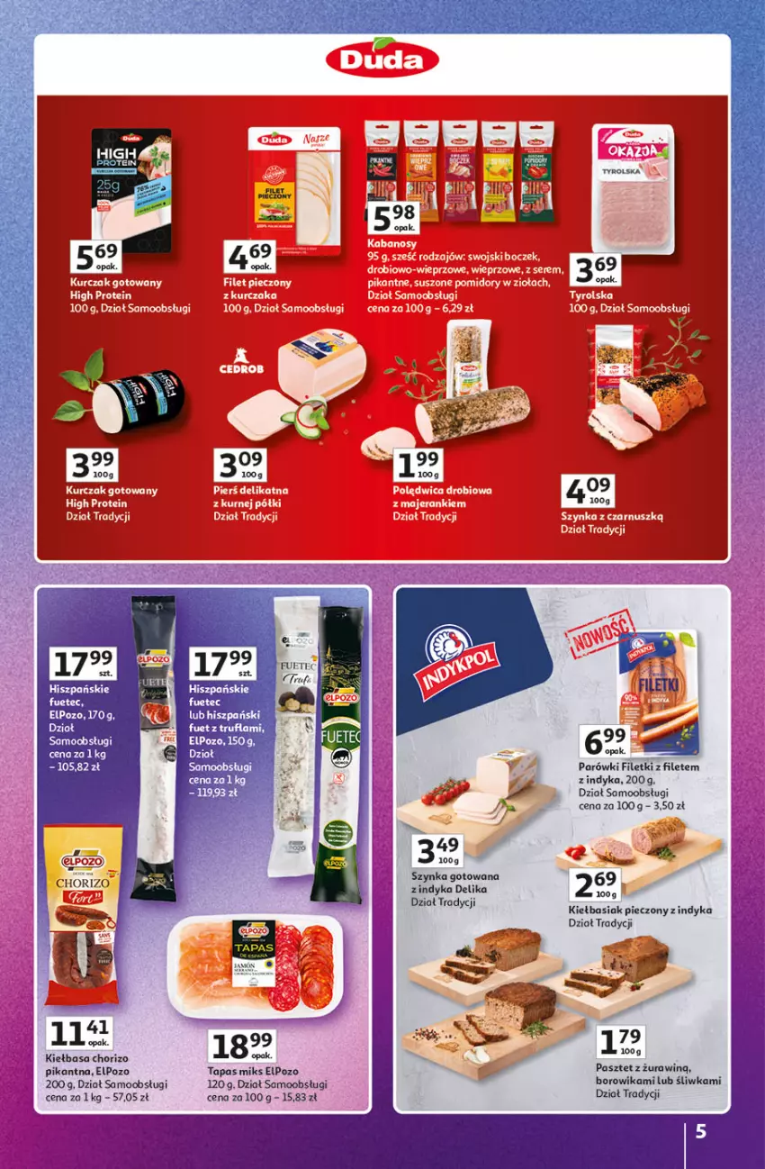 Gazetka promocyjna Auchan - Pewność Niskich Cen Hipermarket - ważna 20.03 do 26.03.2025 - strona 5 - produkty: Basia, Kiełbasa, Parówki, Pasztet, Piec, Szynka