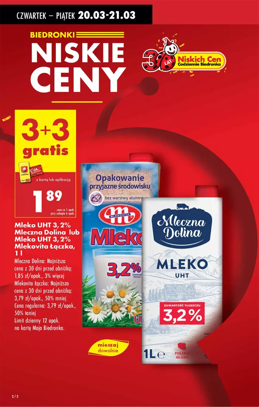 Gazetka promocyjna Biedronka - Od Czwartku - ważna 20.03 do 26.03.2025 - strona 2 - produkty: Mleko, Mlekovita