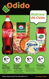 Gazetka promocyjna Odido - Gazetka - ważna od 08.02 do 08.02.2024 - strona 1 - produkty: Sos, Ser, Brie, Coca-Cola, Chrupki, Serek, Camembert, Napój gazowany, Przysnacki, Napój