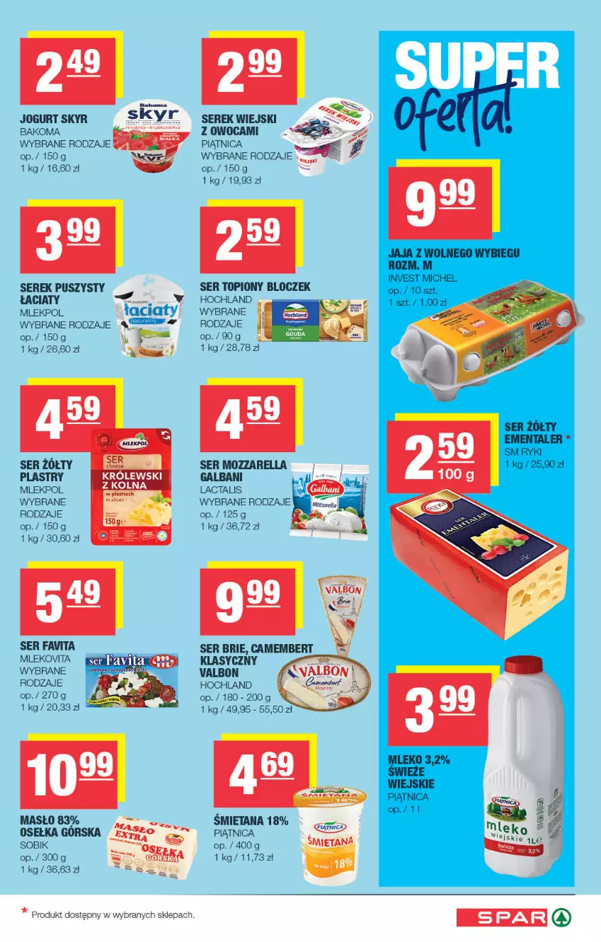 Gazetka promocyjna Spar - Spar - ważna 07.10 do 18.10.2026 - strona 3 - produkty: Bakoma, Fa, Favita, Galbani, Hochland, Jogurt, Masło, Mleko, Mlekovita, Mozzarella, Mus, Piątnica, Ser, Ser topiony, Serek, Serek puszysty, Serek wiejski, Top