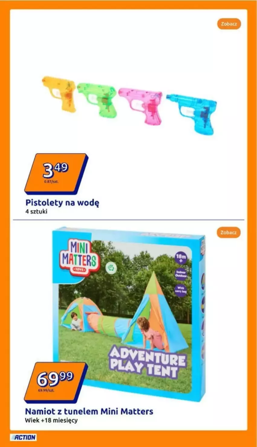 Gazetka promocyjna Action - ważna 16.04 do 22.04.2025 - strona 12 - produkty: Namiot, Pistolet, Tunel
