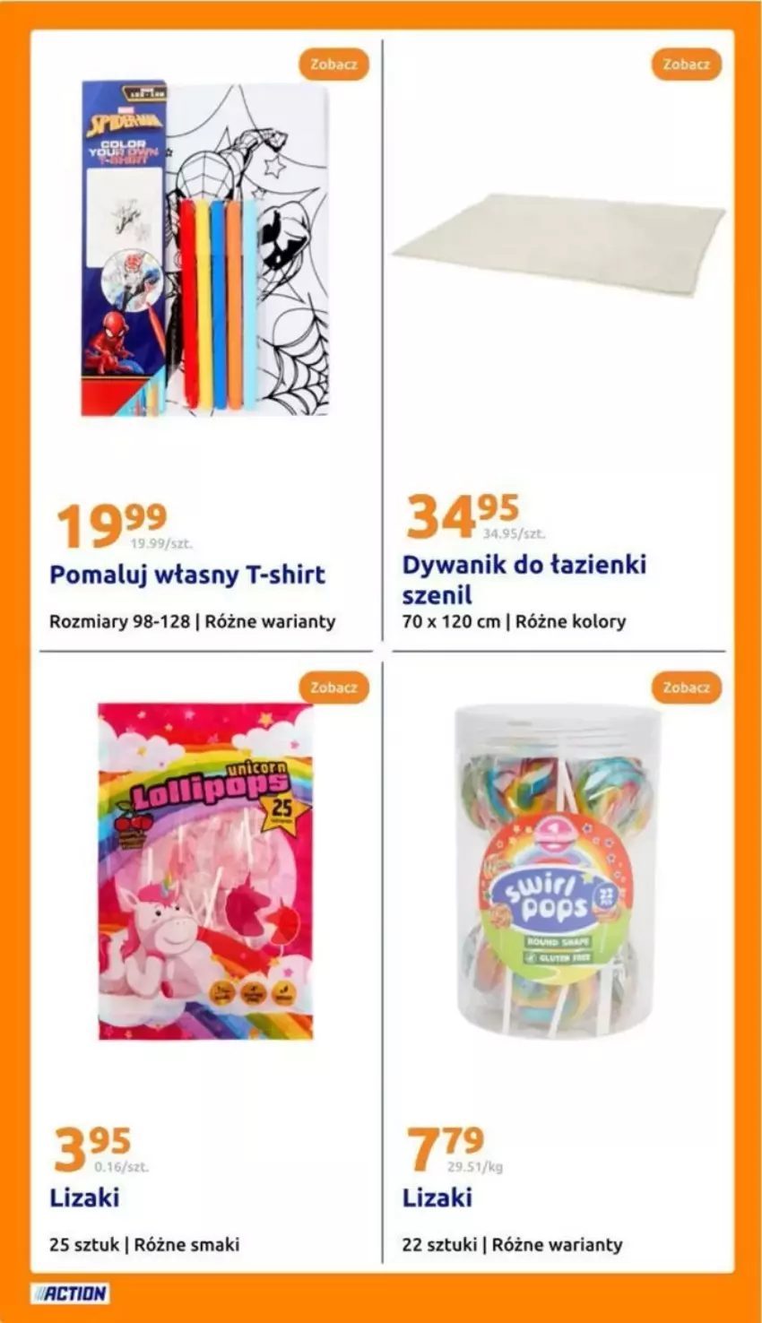 Gazetka promocyjna Action - ważna 16.04 do 22.04.2025 - strona 19 - produkty: Dywan, Dywanik, Lizaki, T-shirt