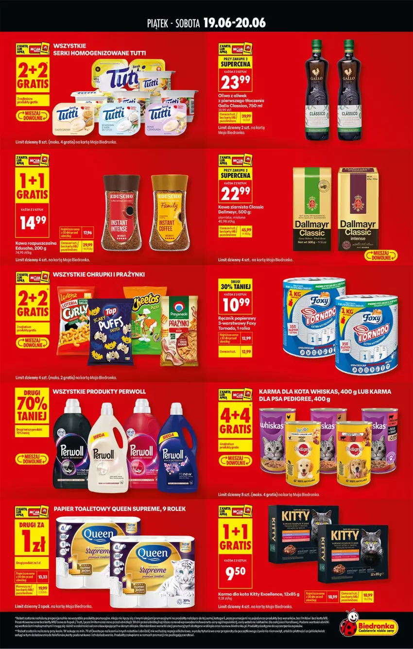 Gazetka promocyjna Biedronka - Tani Weekend - ważna 19.06 do 20.06.2026 - strona 2 - produkty: Dallmayr, Foxy, Gra, Oliwa, Oliwa z oliwek, Perwoll, Whiskas