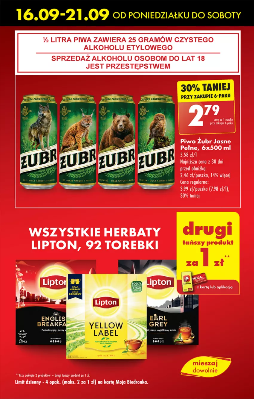 Gazetka promocyjna Biedronka - Od Poniedziałku - ważna 16.09 do 21.09.2024 - strona 13 - produkty: Gra, Lipton, Piwa, Piwo