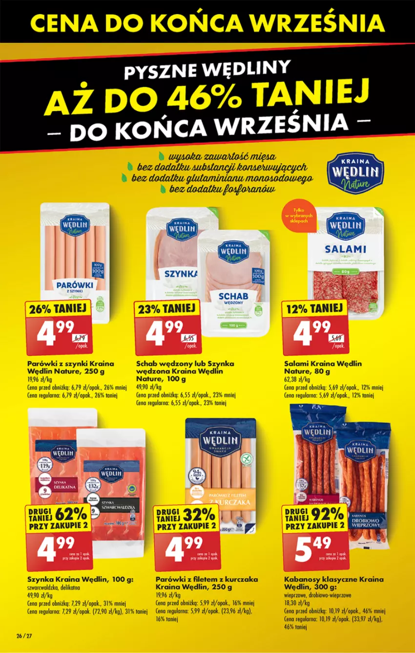 Gazetka promocyjna Biedronka - Od Poniedziałku - ważna 16.09 do 21.09.2024 - strona 34 - produkty: Kabanos, Kurczak, Parówki, Parówki z szynki, Salami, Szynka