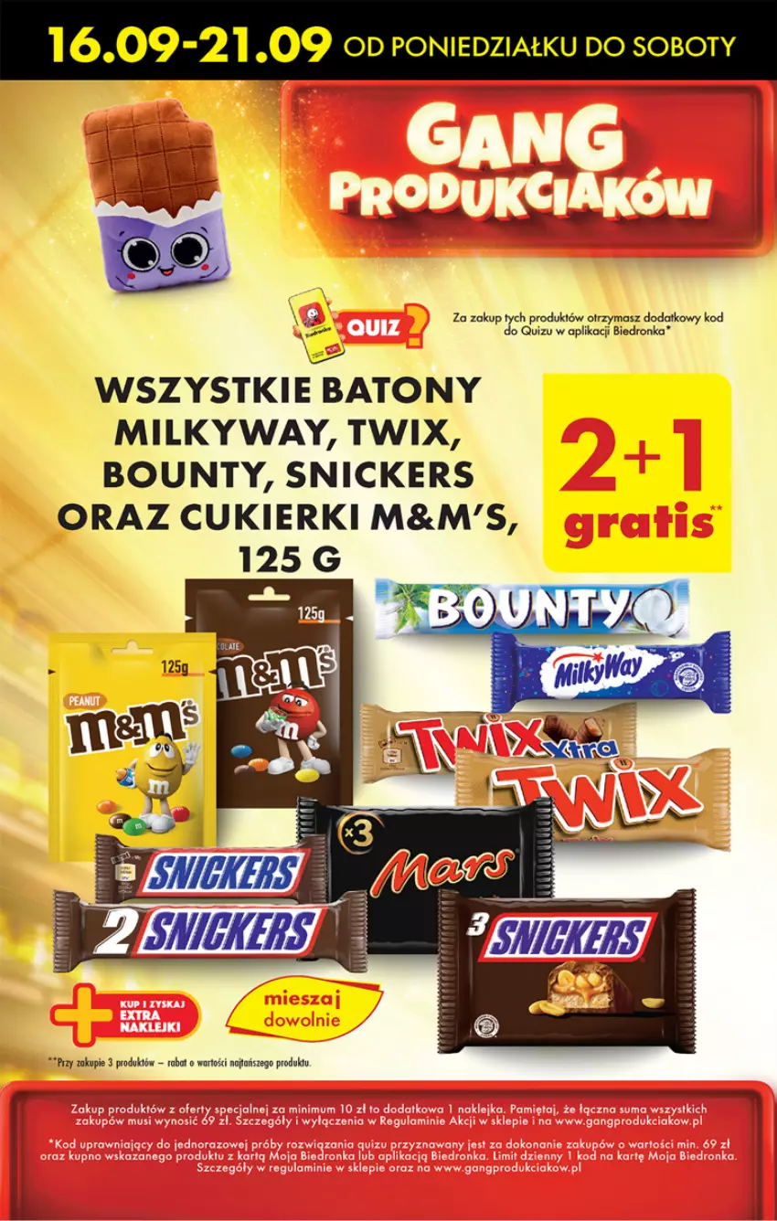 Gazetka promocyjna Biedronka - Od Poniedziałku - ważna 16.09 do 21.09.2024 - strona 44 - produkty: Baton, Bounty, Cukier, Cukierki, Snickers, Twix