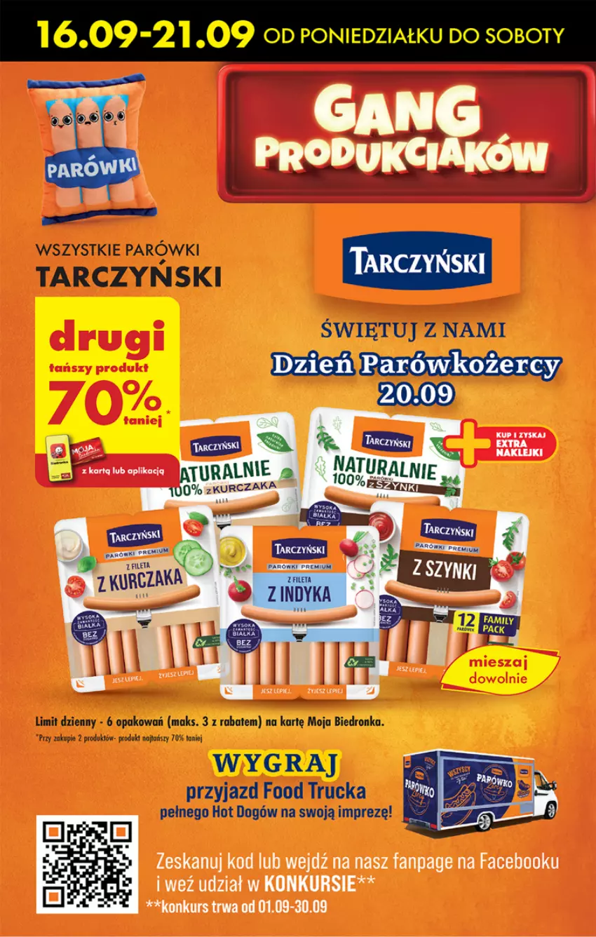 Gazetka promocyjna Biedronka - Od Poniedziałku - ważna 16.09 do 21.09.2024 - strona 45 - produkty: Fa, Gra, Hot dog, Parówki, Tarczyński