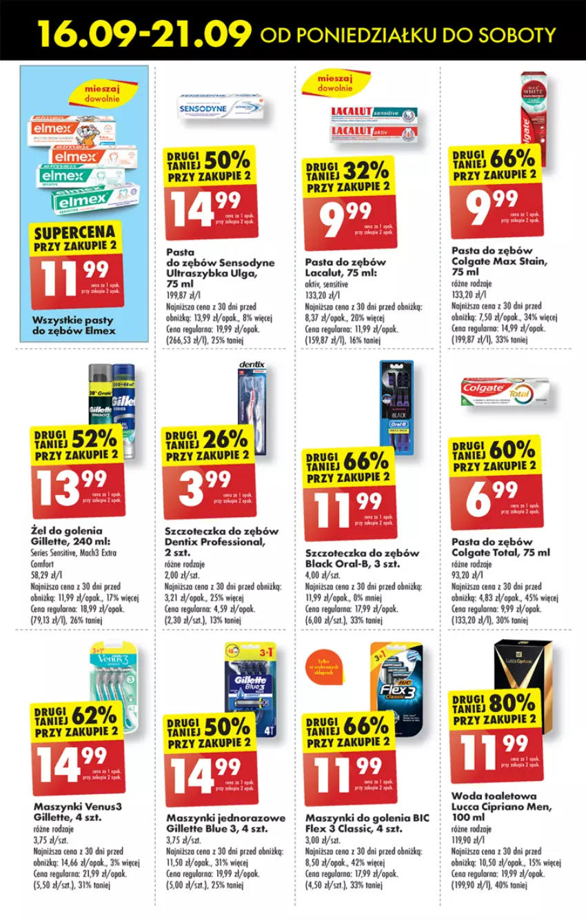 Gazetka promocyjna Biedronka - Od Poniedziałku - ważna 16.09 do 21.09.2024 - strona 67 - produkty: BIC, Colgate, Colgate Total, Gillette, Lacalut, Lack, LG, Pasta do zębów, Sensodyne, Ser, Szczoteczka, Szczoteczka do zębów, Venus, Woda, Woda toaletowa