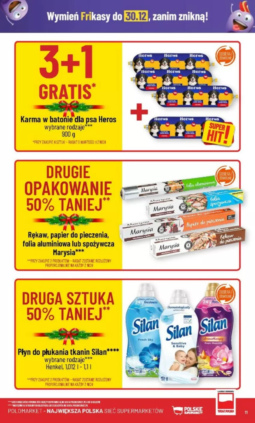 Gazetka promocyjna PoloMarket - ważna 20.12 do 23.12.2023 - strona 3 - produkty: Baton, Folia aluminiowa, Papier, Papier do pieczenia, Piec, Płyn do płukania, Silan