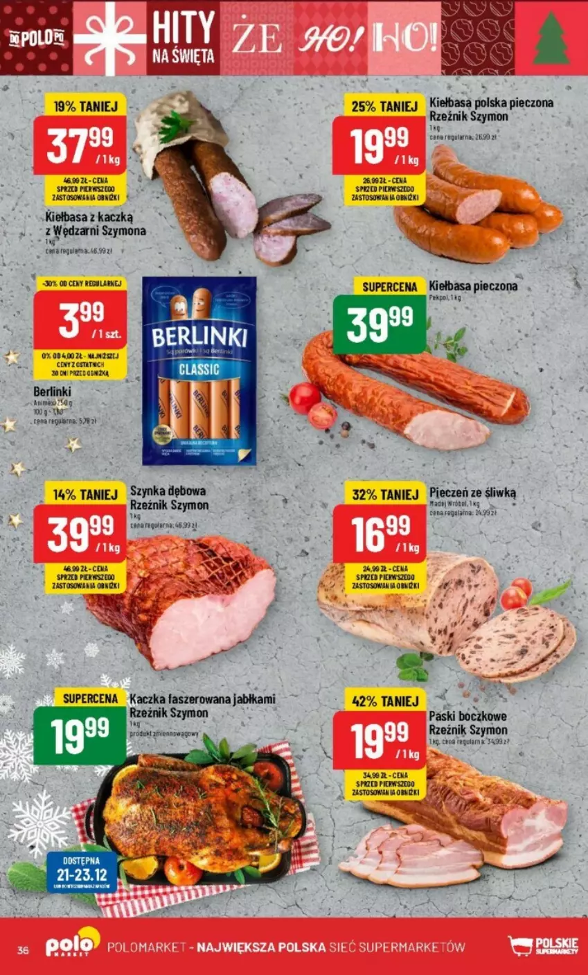 Gazetka promocyjna PoloMarket - ważna 20.12 do 23.12.2023 - strona 30 - produkty: Berlinki, Kiełbasa, LG, Madej Wróbel, Piec, Szynka