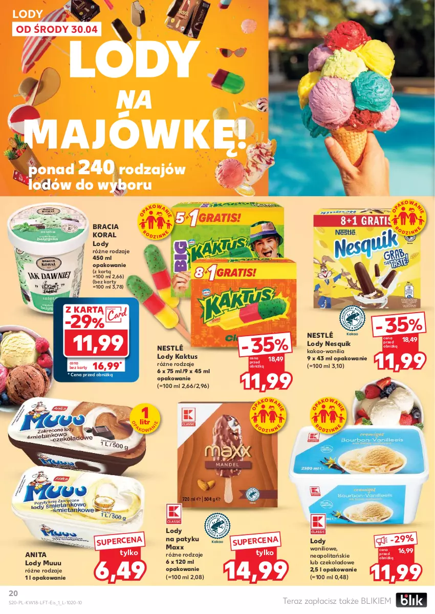 Gazetka promocyjna Kaufland - Gazetka tygodnia - ważna 30.04 do 07.05.2025 - strona 20 - produkty: Kakao, Kaktus, Lody, Nesquik, Nestlé, Tera