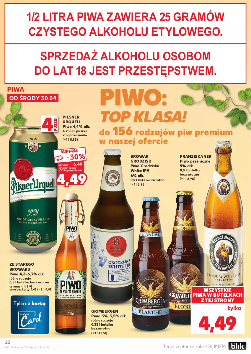 Gazetka promocyjna Kaufland - Gazetka tygodnia - ważna 30.04 do 07.05.2025 - strona 22 - produkty: Gra, Pilsner Urquell, Piwa, Piwo, Skaner, Tera, Top