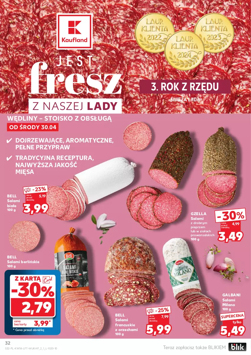 Gazetka promocyjna Kaufland - Gazetka tygodnia - ważna 30.04 do 07.05.2025 - strona 32 - produkty: Bell, Galbani, Pieprz, Salami, Tera