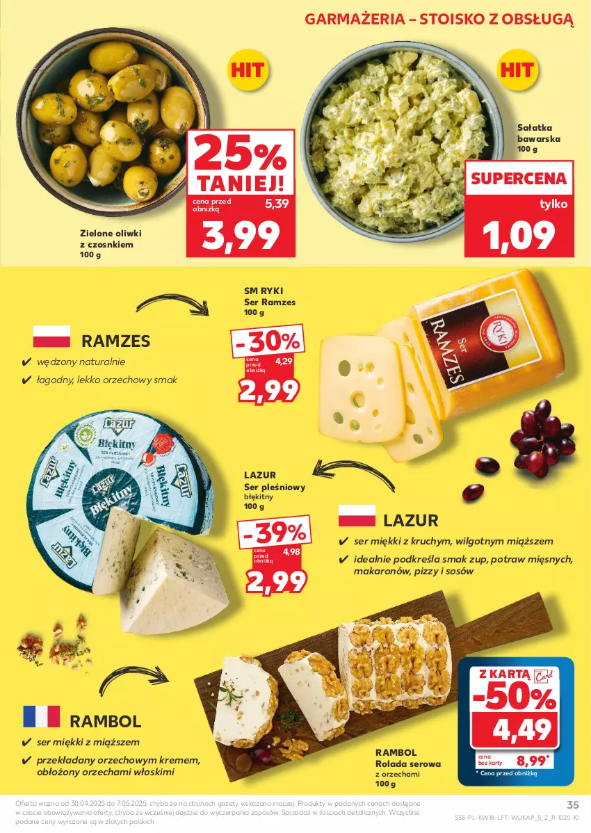 Gazetka promocyjna Kaufland - Gazetka tygodnia - ważna 30.04 do 07.05.2025 - strona 35 - produkty: Lazur, LG, Makaron, Oliwki, Rolada, Sałat, Sałatka, Ser, Ser pleśniowy, Sos