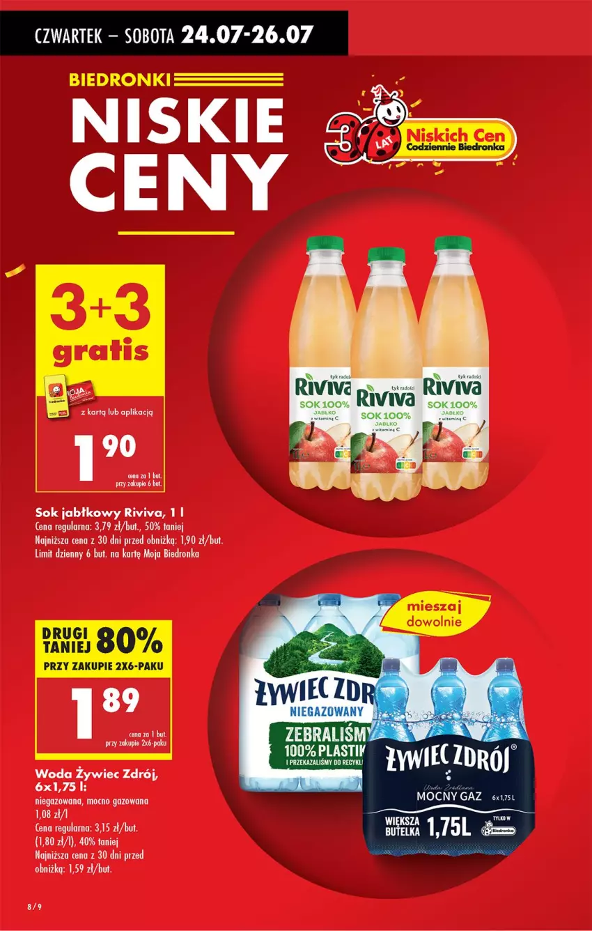 Gazetka promocyjna Biedronka - Od Czwartku - ważna 24.07 do 30.07.2025 - strona 10 - produkty: Sok, Sok jabłkowy, Woda